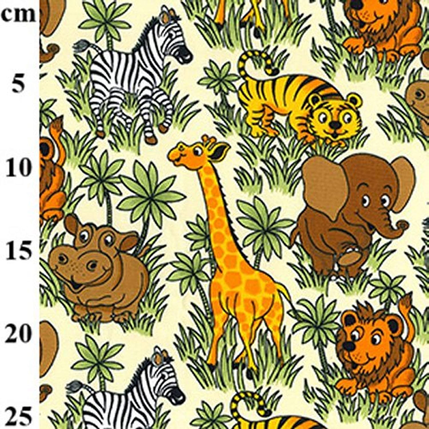 Cotton Safari Jungle Material Fabric Sold in Fat Quarters 50 cm x 56 cm