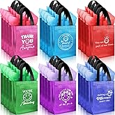 Kolldenn 24 Pcs Thank You Gift Bags Employee Appreciation Gifts Bags with Tissue Paper Bulk Reusable Non Woven 10 x 8 x 4 Inch Tote for Employee Coworker Teacher Valentine`S Day(Classic Color)