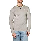 BOSS Mens Square Patch Logo Oxford Long Sleeve Polo Shirt