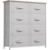 YITAHOME 8 Drawer Dresser - Fabric Storage Tower, Organizer Unit for Bedroom, Living Room & Closets - Sturdy Steel Frame, Easy Pull Fabric Bins & Wooden Top