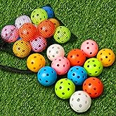 THIODOON Practice Golf Balls Limited Flight Golf Balls 40mm Hollow Plastic Golf Training Balls Colored Airflow Golf Balls for Swing Practice Driving Range Home Use Indoor