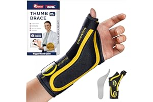 FEATOL Thumb Brace Left Hand - Ergonomic Support for Trigger Thumb, De Quervain's Tenosynovitis, Lightweight Wrist Brace for Carpal Tunnel, Size S/M, 5"-6.5"