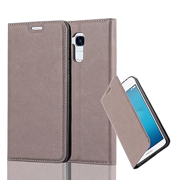 Cadorabo Hülle für Honor 5C - Hülle in Kaffee BRAUN – Handyhülle mit Magnetverschluss, Standfunktion und Kartenfach - Case Co