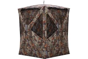 Barronett Blinds Prowler 300, Portable Hunting Blind, Tall Hub Blind, Shoot While Standing, Lightweight, 2-Person, Bloodtrail Woodland, 80” x 75” x 75”, PR300BT
