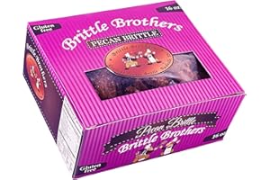 Brittle Brother's Pecan Brittle - 16 oz Box - Voted #1 in America - 4 x's more Nuts! - Cashew Pecan Bacon Corporate Gift Men Women Candy Snack Birthday Sampler Christmas Mother Father Graduation Office Mix Valentines Day Party
