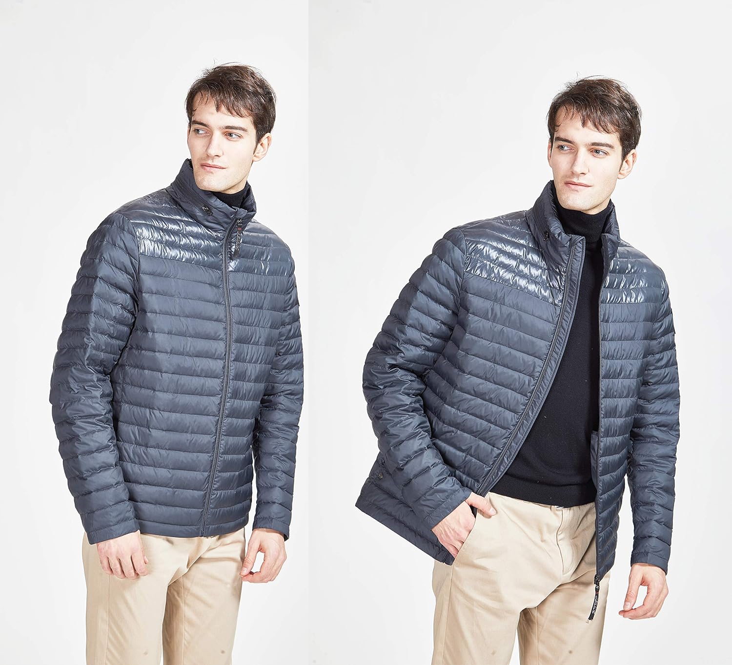 TIGER FORCE Winter Puffer Jacket for Men Hooded Quilted Active Coats Cotton Padded Outerwear Snowjacket Autumn at  Men’s Clothing store