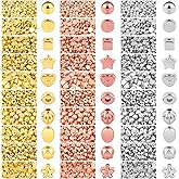 1500Pcs 10 Styles Spacer Beads Assorted Loose Beads for DIY Bracelet Necklace Earring (Gold, Sliver, Rose Gold)