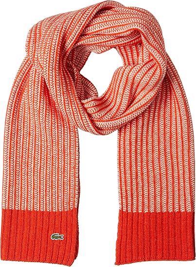 Amazon Co Jp ラコステ マフラー 公式 ローゲージニットマフラー Msw2901 オレンジ Free サイズ 服 ファッション小物