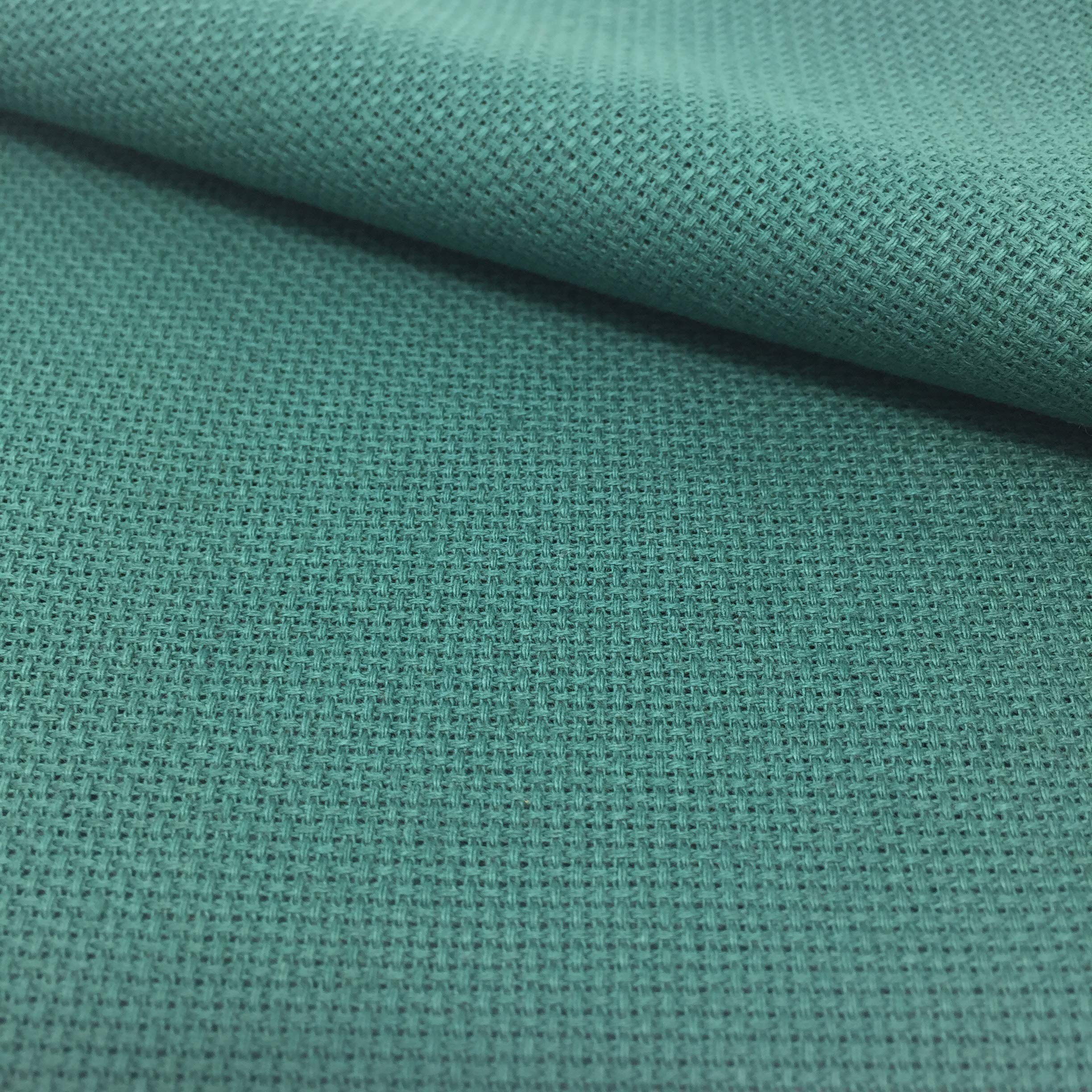 Delicatela Cross Stitch Fabric, 75 x 50 cm, 5.5 stitches/cm, 14 Count, 100% Cotton, Various Colours 75cm x 50cm green