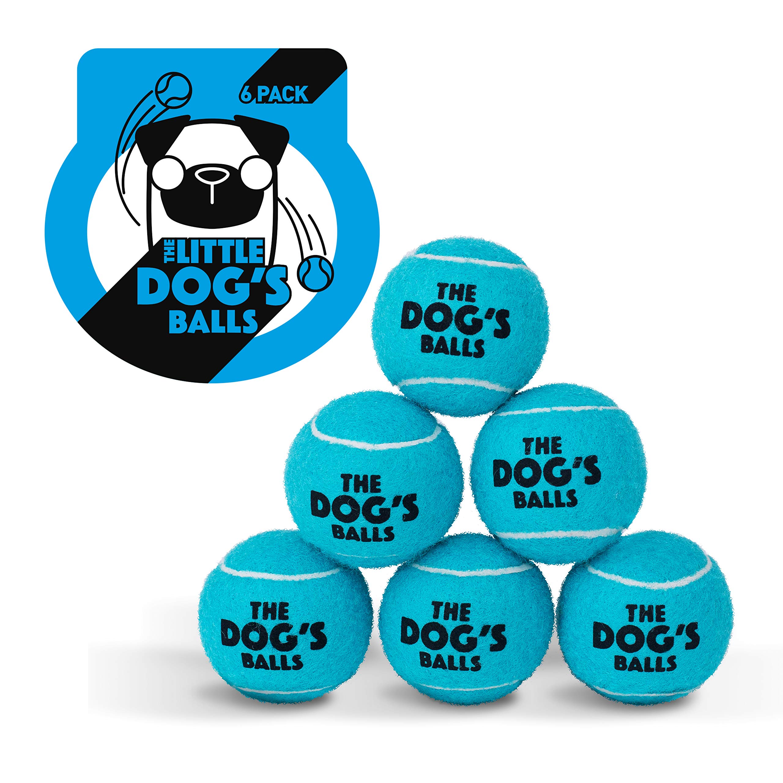 The Dog's Balls – Dog Tennis Balls, Blue, Small, 6‑Pack