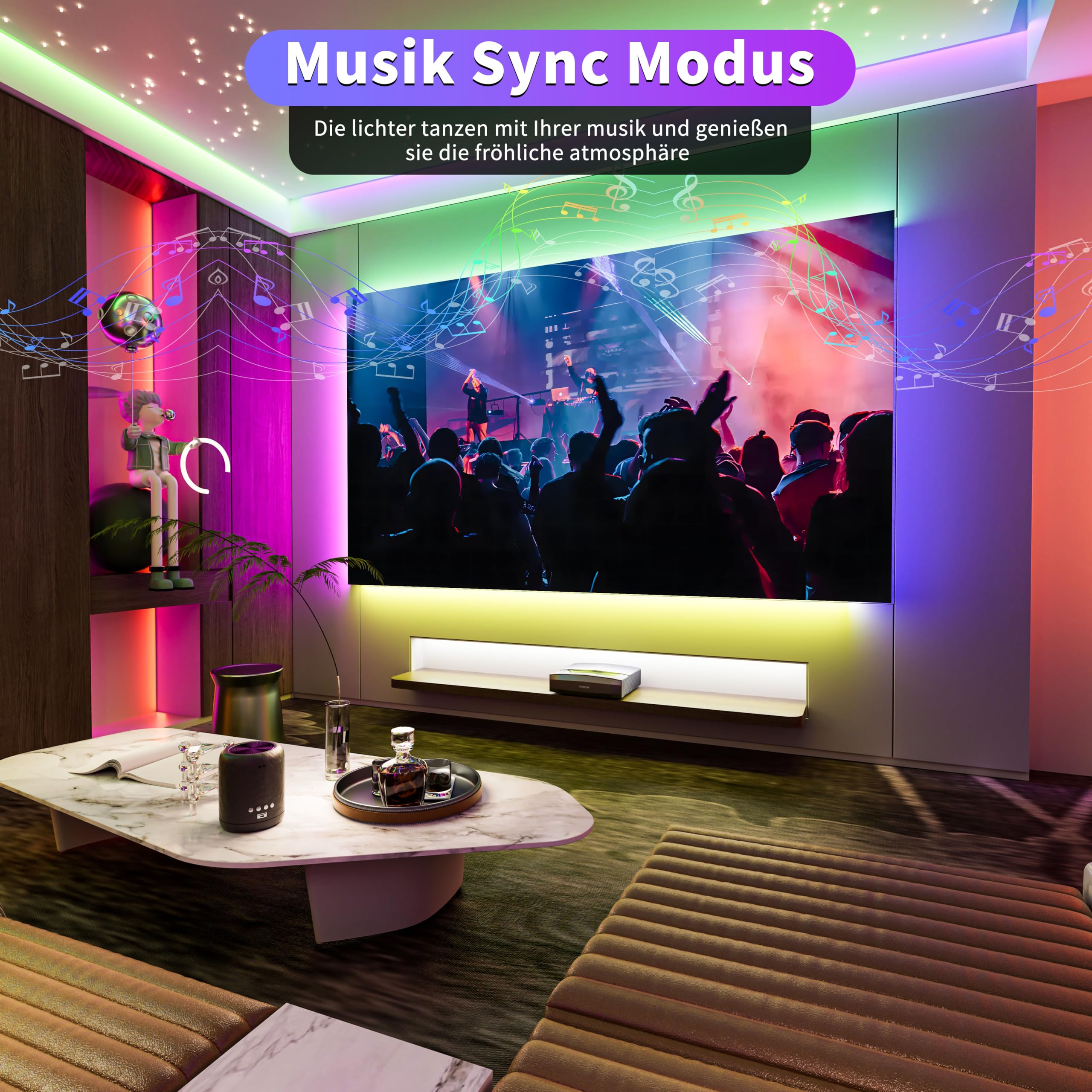 OULARA WIFI RGB COB LED Streifen 6M Dimmbar LED strip Licht DC24V,Farbe Wechsel Smart Funktioniert mit Tuya/Alexa/Google Assistant,Mehrfarbiges Flexibles LED band Licht für home DIY Dekoration 5