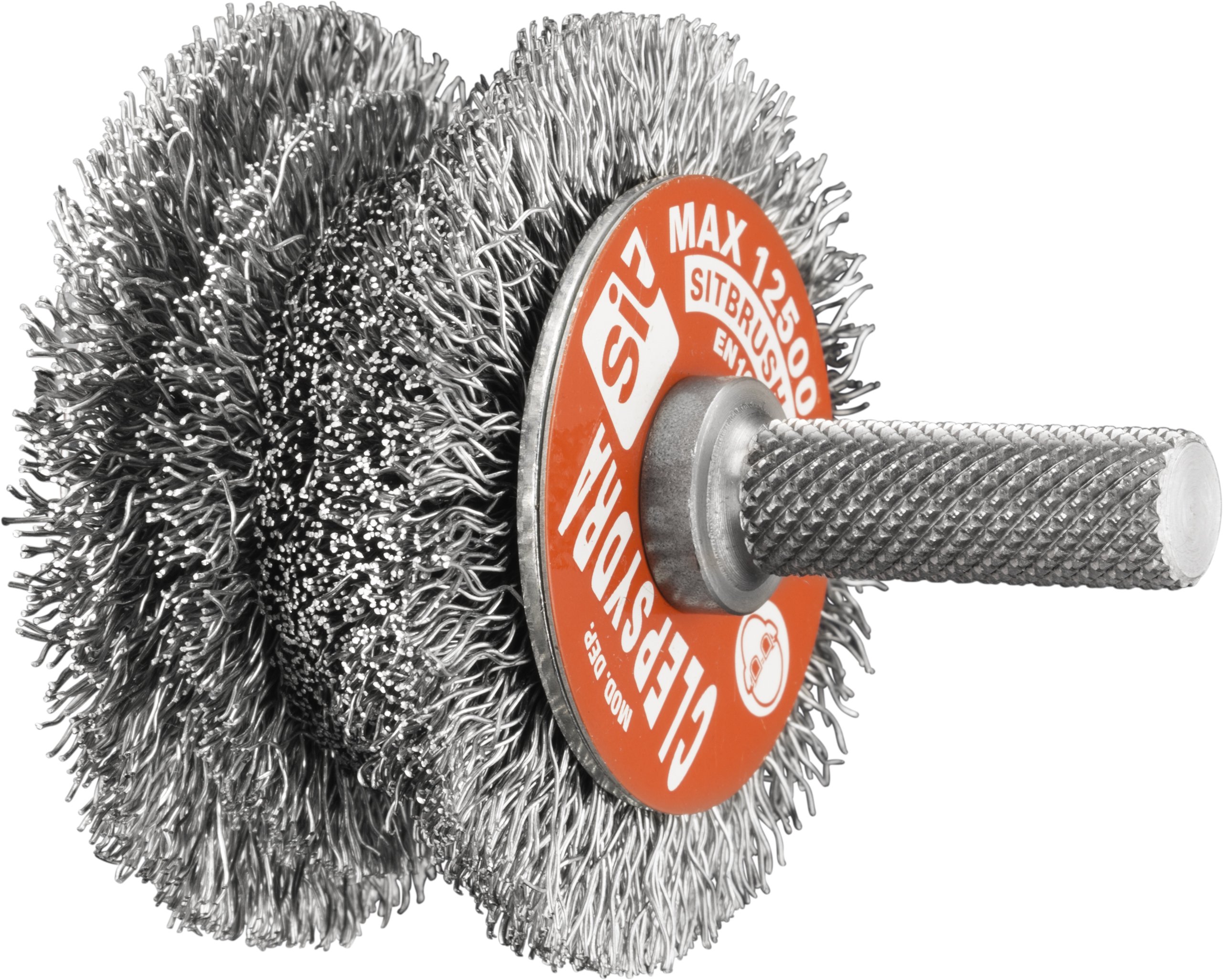 SIT Tecnospazzole Shaped Brush for Drill in Corrugated Steel - Clepsydra - Ø: 60-40 mm - Alloy Steel Medium Grit - Mixed Material - 1 Piece - 60x30 mm