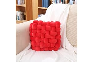 Awcvire Knot Throw Pillow Home Decoration Cushion, Home Office Sofa Room Decor Yard for Boys Girls, Multicolor Selection Square Decorative Plush Cushion (Newyear Red, S-4.7"×11.8"×13")