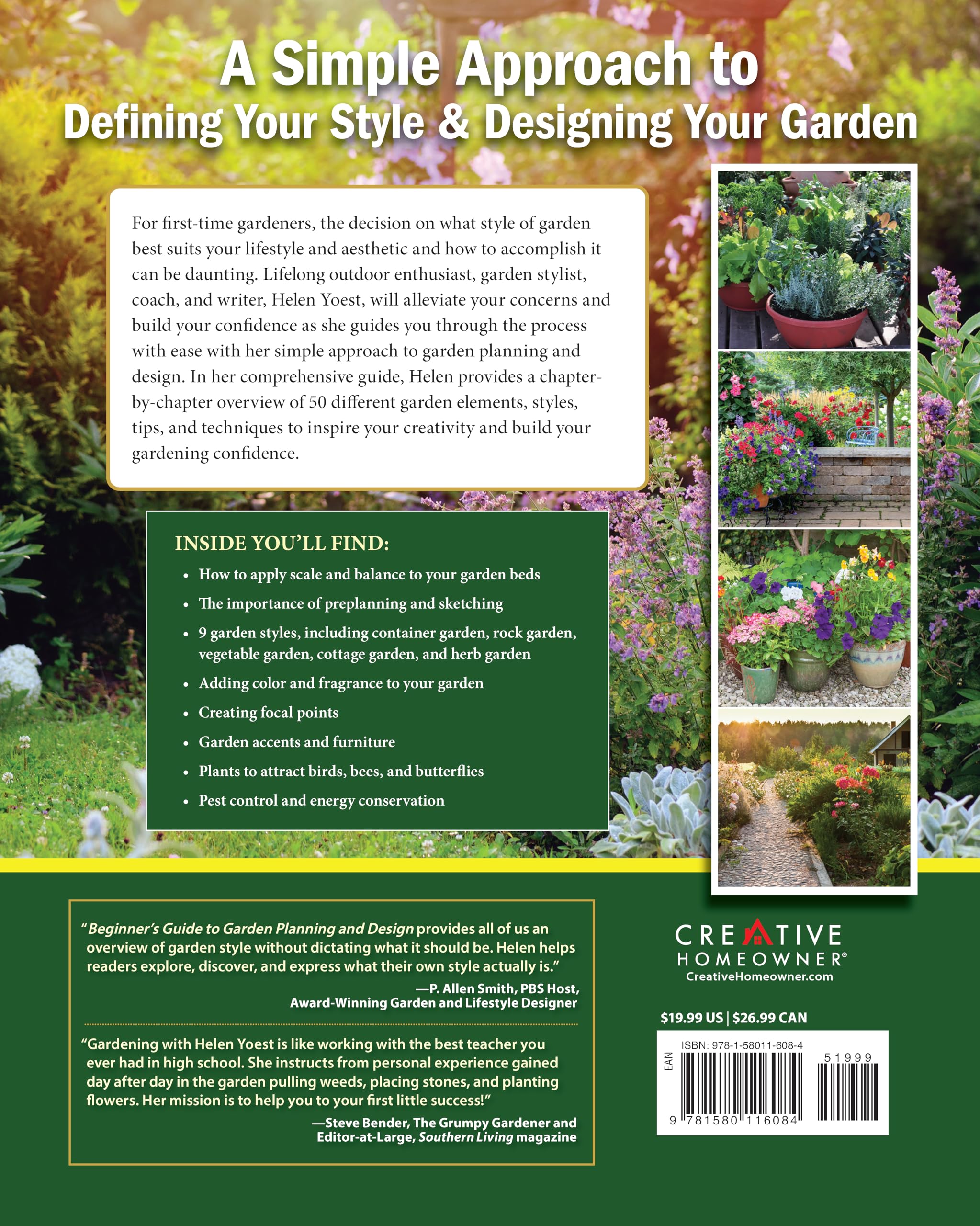 Beginner's Guide to Garden Planning and Design: 50 Simple Gardening Ideas for Adding Style & Personality to Your Outdoor Space (Creative Homeowner) Sustainable Gardening, Using Containers, and More