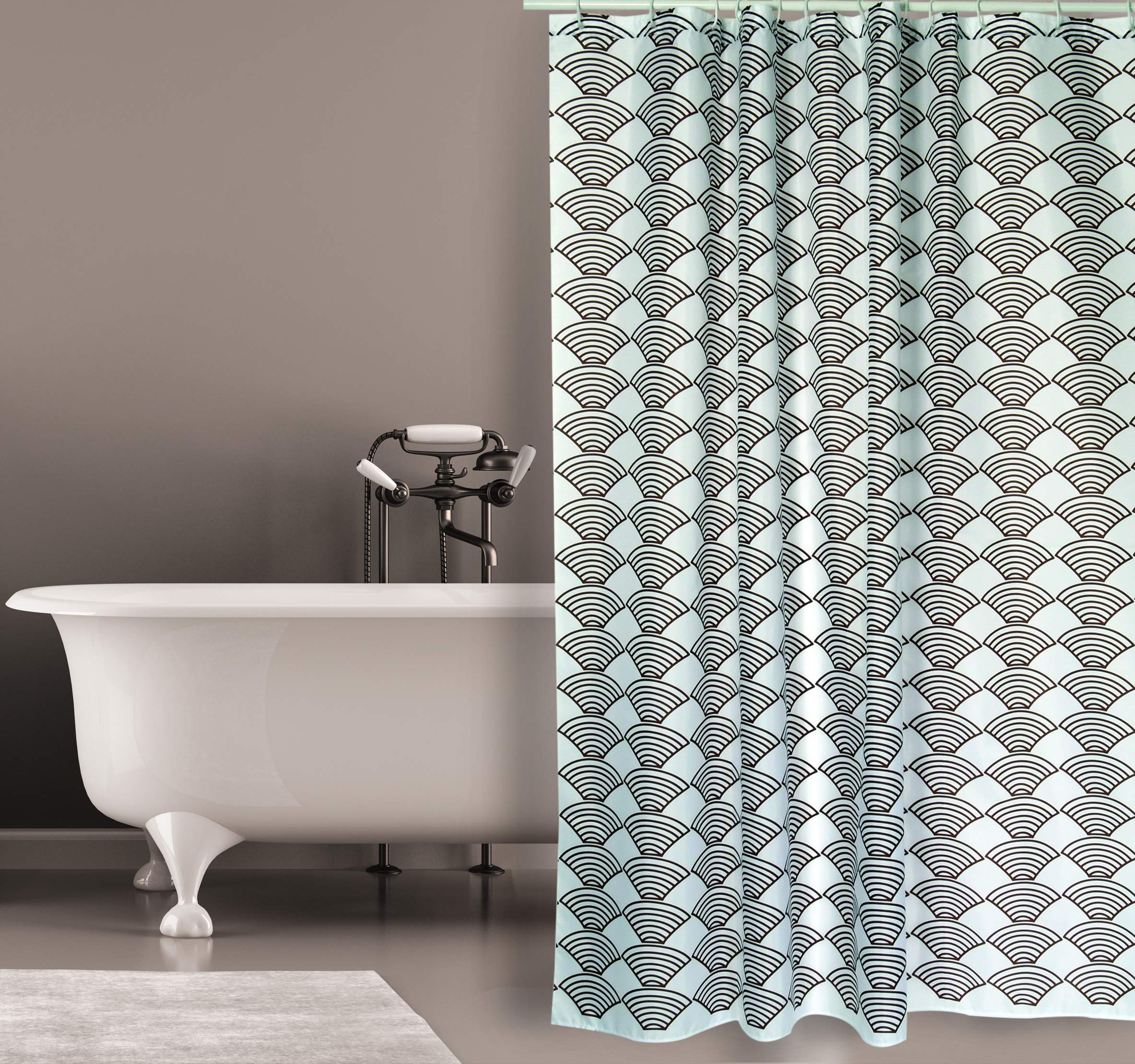 MSV Shower curtain Bento Premium 180x200cm grey-brown