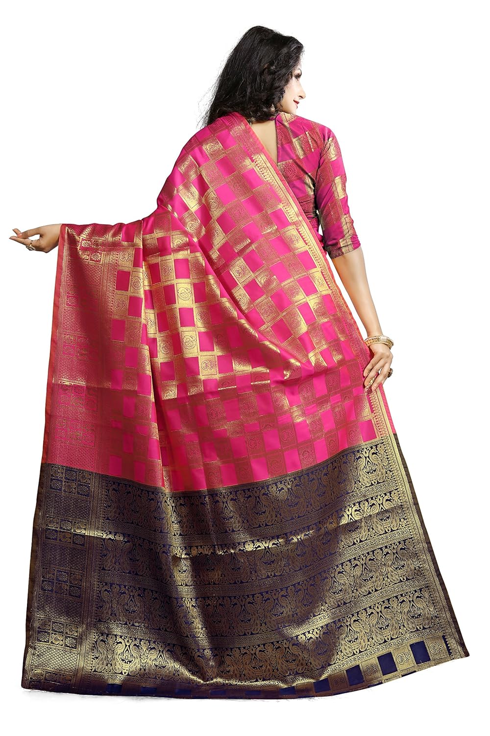 ruchika fashion women's kanjivaram silk saree with blouse piece material