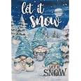 Furiaz Winter Flagge 'Let It Snow' – Blau-weiß Mit Schneemännern, 28x40 Zoll, Doppelseitig Bedruckt, Wetterfest