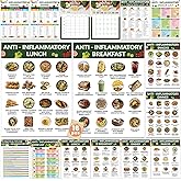 16 Pcs Anti Inflammatory Diet Food List Chart Poster Anti Inflammatory Diet Nutrition Grocery List Health Foods Guide Weekly Monthly Meal Plan Easy Recipes Posters for Beginners Kitchen Supplies