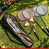 Unibos Badminton Set with Net and Poles Garden 4 Player Outdoor Kit view 3