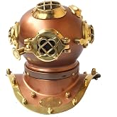 Vintage Handmade Marine Divers Diving Helmet Miniature US Navy Copper Finish Scuba Diving Divers Helmet Movie Prop Collectible Helmet Home &amp; Table Decor