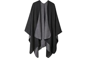 Urban CoCo Women's Color Block Shawl Wrap Open Front Poncho Cape