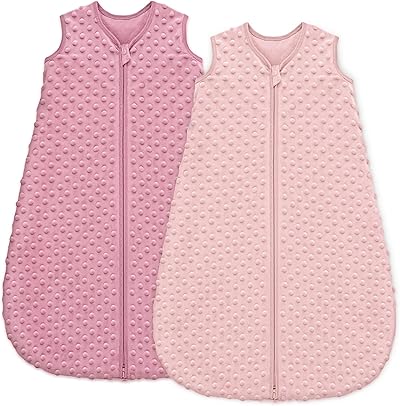 Unnivoll Schlafsack Baby 1.5 Tog Babyschlafsack 18-36 Monate 2er Pack Schlafsack Winter Herbst 90 cm für Jungen Mädchen Rosa