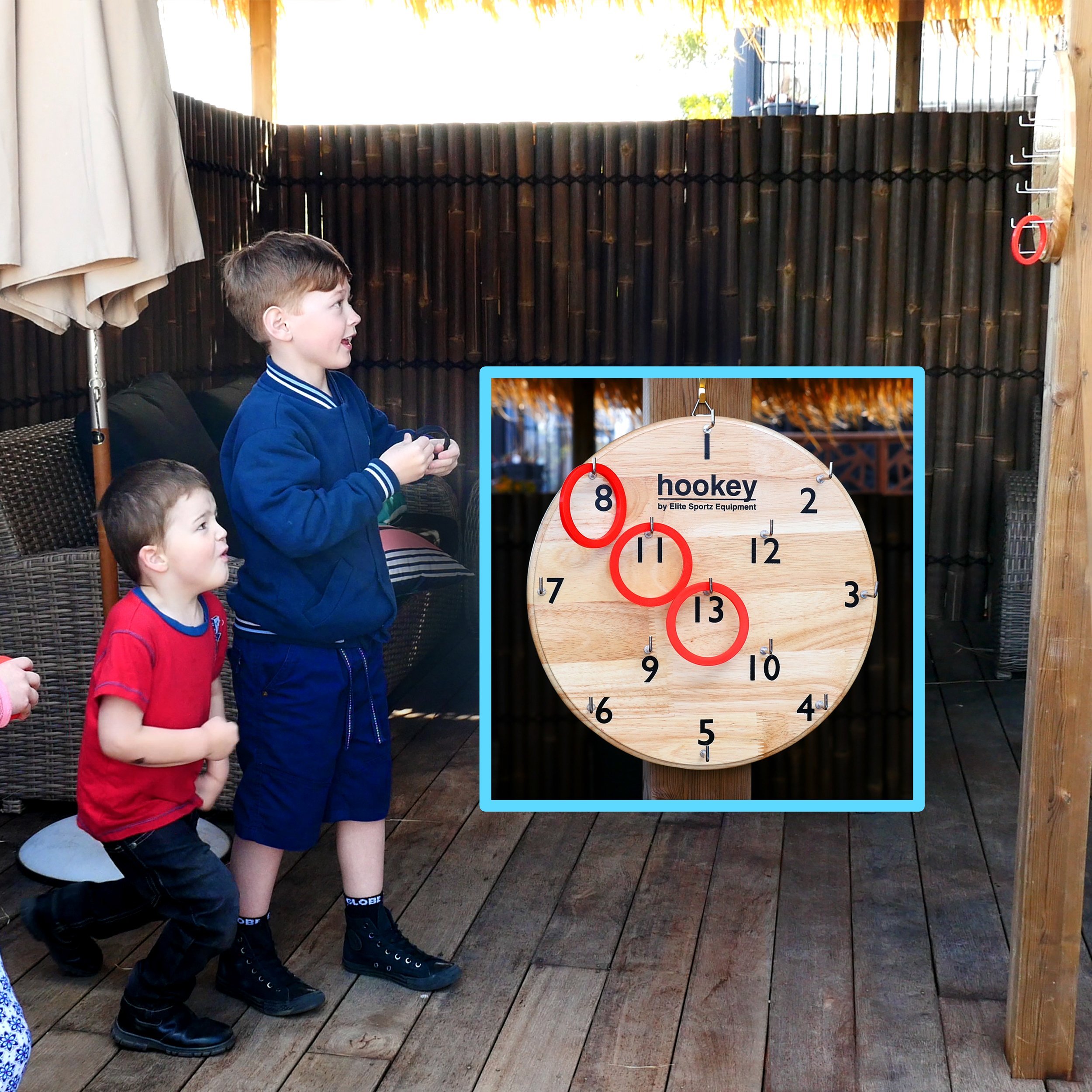 Elite Hookey Ring Toss Game Safer Than Darts, Just Hang it on a Wall