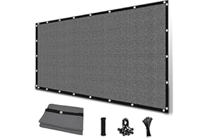 Amagenix 90% Sun Shade Cloth with Grommets, 8' x 10' Pergola Replacement Shade Cover Canopy Privacy Screen for Outdoor Patio Garden, Gray (We Customized)