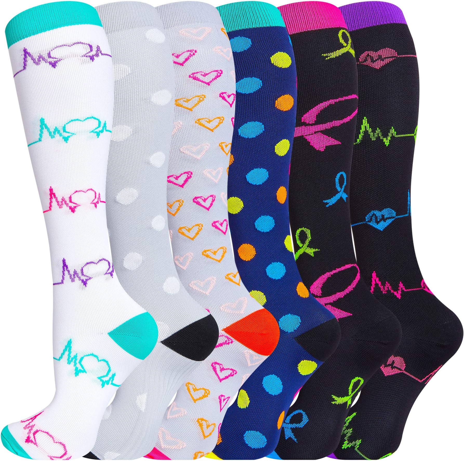 Compression Socks Women Men 20-30mmHg Knee High Compression Stockings