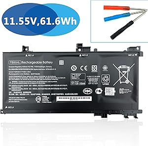 Emaks TE03XL Battery TE03061XL for HP Omen 15-ax000:15-ax033dx 15-ax210nr 15-ax001ns;HP Pavilion 15-bc000:15-bc008tx and More 849910-850 849570-541 542 543 HSTNN-UB7A TPN-Q173-11.55V 61.6Wh 3-Cell