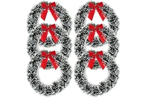 Gift Boutique 6 Christmas Front Door with Red Bow 13" Winter Decoration Wall Decor Hanging Wreaths Kitchen Decorations Artificial Home Decor Holiday Indoor Window