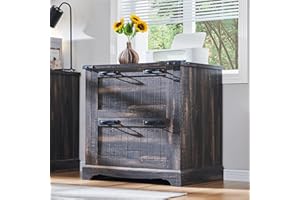 RedLemon File Cabinet with 2 Drawers, Farmhouse 30" Filing Cabinets with Hanging File Folders for A4/Letter/Legal Size Documents,Office Storage Cabinet for Study Room, Living Room (Dark Rustic Oak)