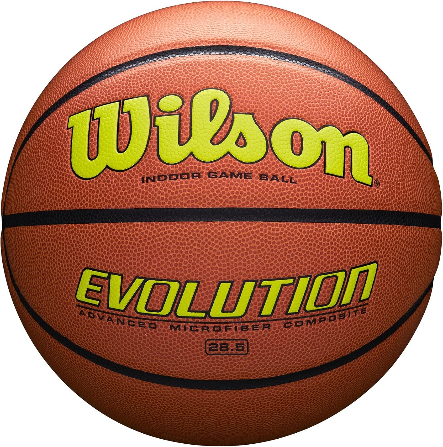 WILSON Basketball Evolution, Intermediate, Size 28.5, Yellow, gelb