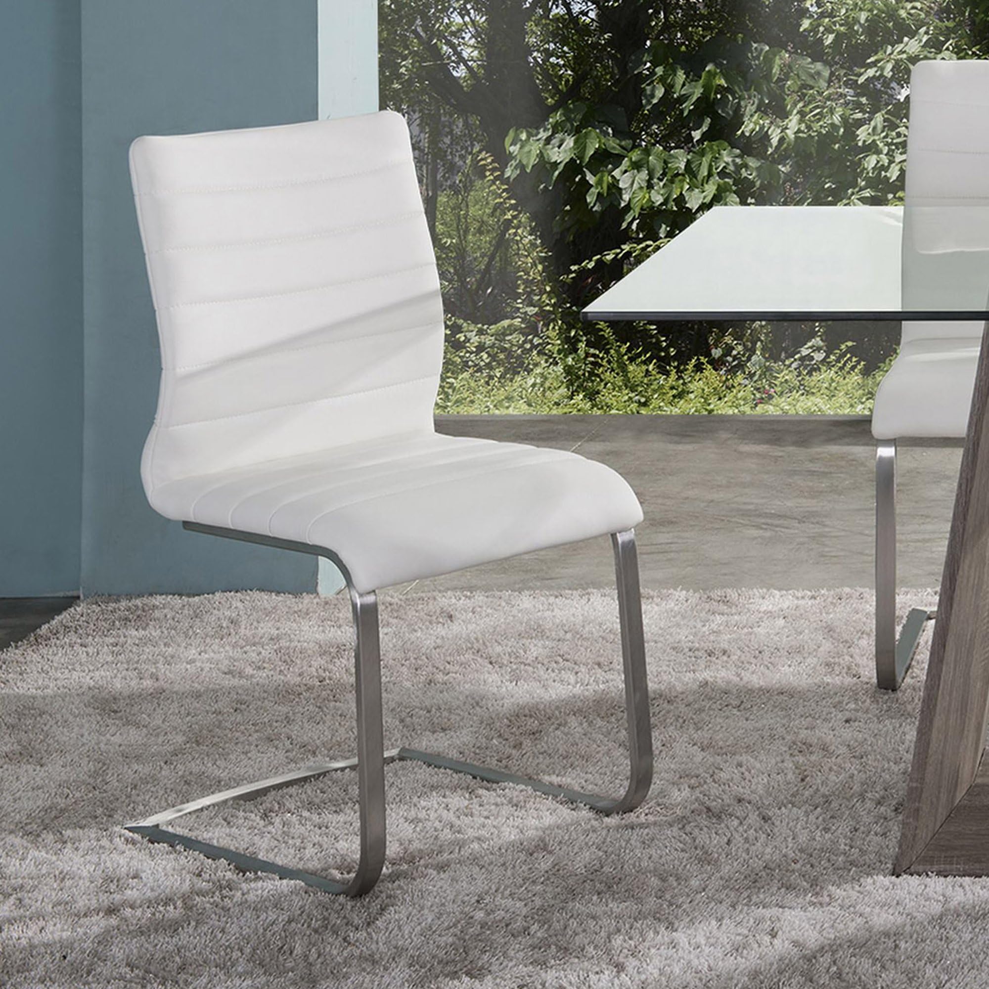 Armen LivingFusion Dining Chair, 37" x 18" x 22", White