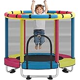 Trampoline for Kids, 47" Small Indoor &amp; Outdoor Toddler Trampoline, Age 1-8 | Safety Enclosure Net, Baby Mini Recreational Trampolines, No-Gap Design, Play Gym, Birthday Gifts for Children &amp; Boys &amp; Girls