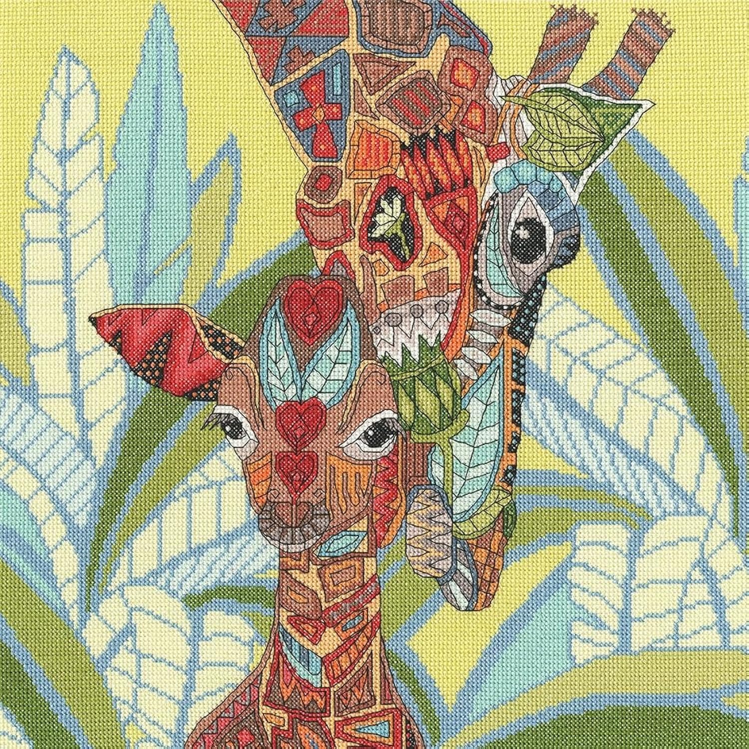 Bothy Threads The Home Of Happy Stitching Counted Cross Stitch Kit - Jewelled Giraffes
