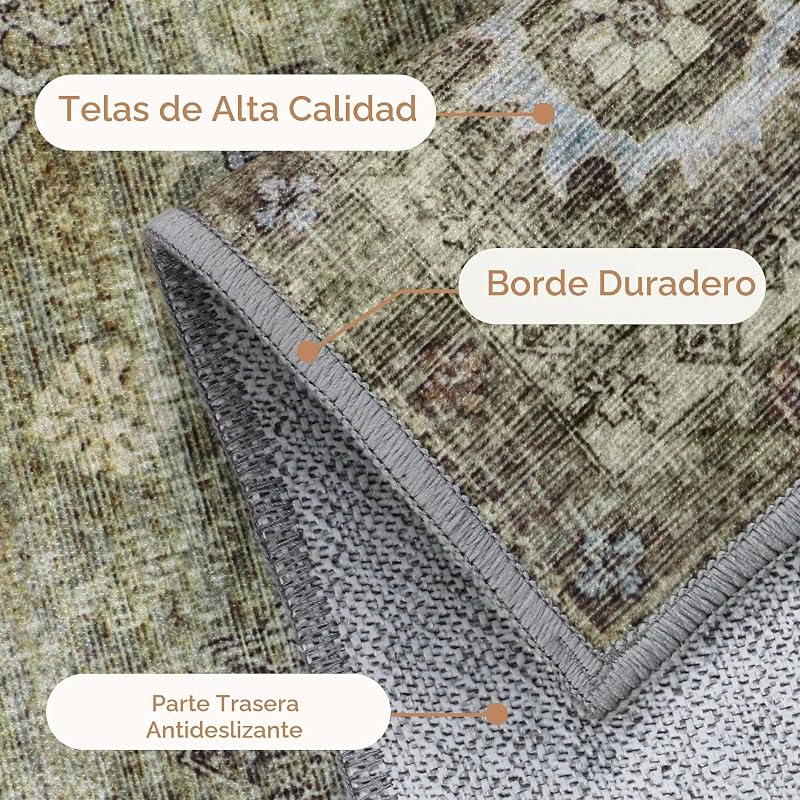 Alfombra Salon Pelo Corto,Alfombra Cocina Lavable Antideslizante,Alfombra Pasillo de Entrada Casa,Dormitorio,Alfombra Silla Escritorio,Boho,60x90 cm