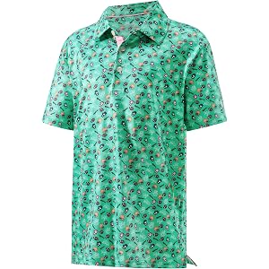 Nucltck Boys Golf Shirts Short Sleeve Printed Youth Kids Performance Polo | Teen Printed Collared Kids Polo Shirts for Boy 6-