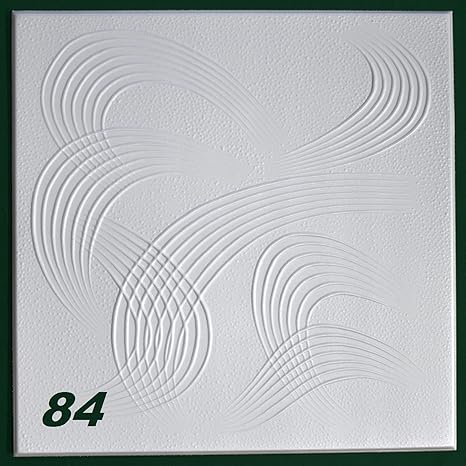 Sparpaket Deckenplatten Styroporplatten Design Deckenmusterung 50x50cm, Nr.84, Inhalt:20 m² / 80 Platten