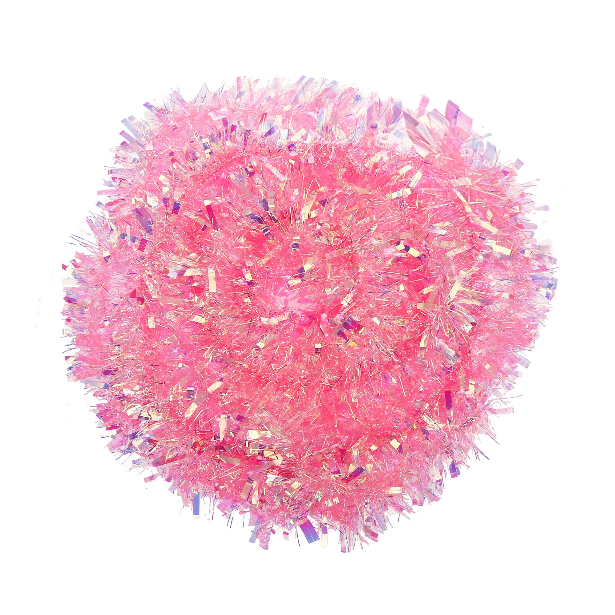 VEYLIN 6 M/19.7FT Xmas Decoration Tinsel Pink/Baby Pink Tinsel for Christmas Home Decoration