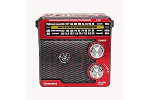 Wenpzeray D329 AM FM SW Radio Retro Receiver Portable Multi-Function BT Speaker Pull in Wall or Battery Operated Support USB/TF Card with LED Torch Flashlight Earphone Jack for Home or Outdoor (Red)