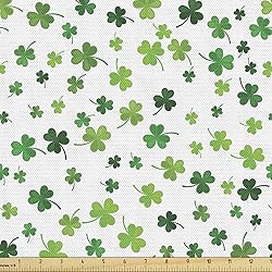 Lunarable Shamrock Fabric by The Yard, St Patrick's