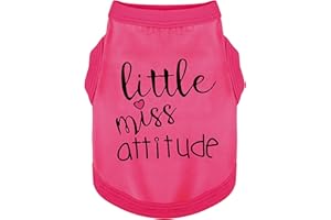 PAIAITE Personality-Packed Canine Attire: Soft, Lightweight Dog Clothes Featuring The Bold 'Little Miss Attitude' Slogan Print, Perfect for Small and Medium Dogs Rose Red X-Small