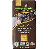 Endangered Species Chocolate Bar, Dark Chocolate with Sea Salt & Almonds, 3 Ounce (Pack of 12)
