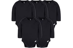 Gerber Unisex Baby Long Sleeve Solid Onesies Multi-pack Interlock 180 Gsm