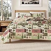 Great Bay Home 3-Piece Reversible Rustic Lodge Bedspread King Size Quilt with 2 Shams. All-Season Quilt Set. Wilder Collection (King)