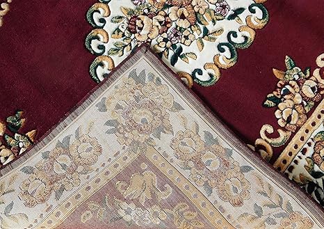 Paradise Carpet Creation Floral Persian Carpet (Burgundy, Acrylic, 5 X 7 Feet)