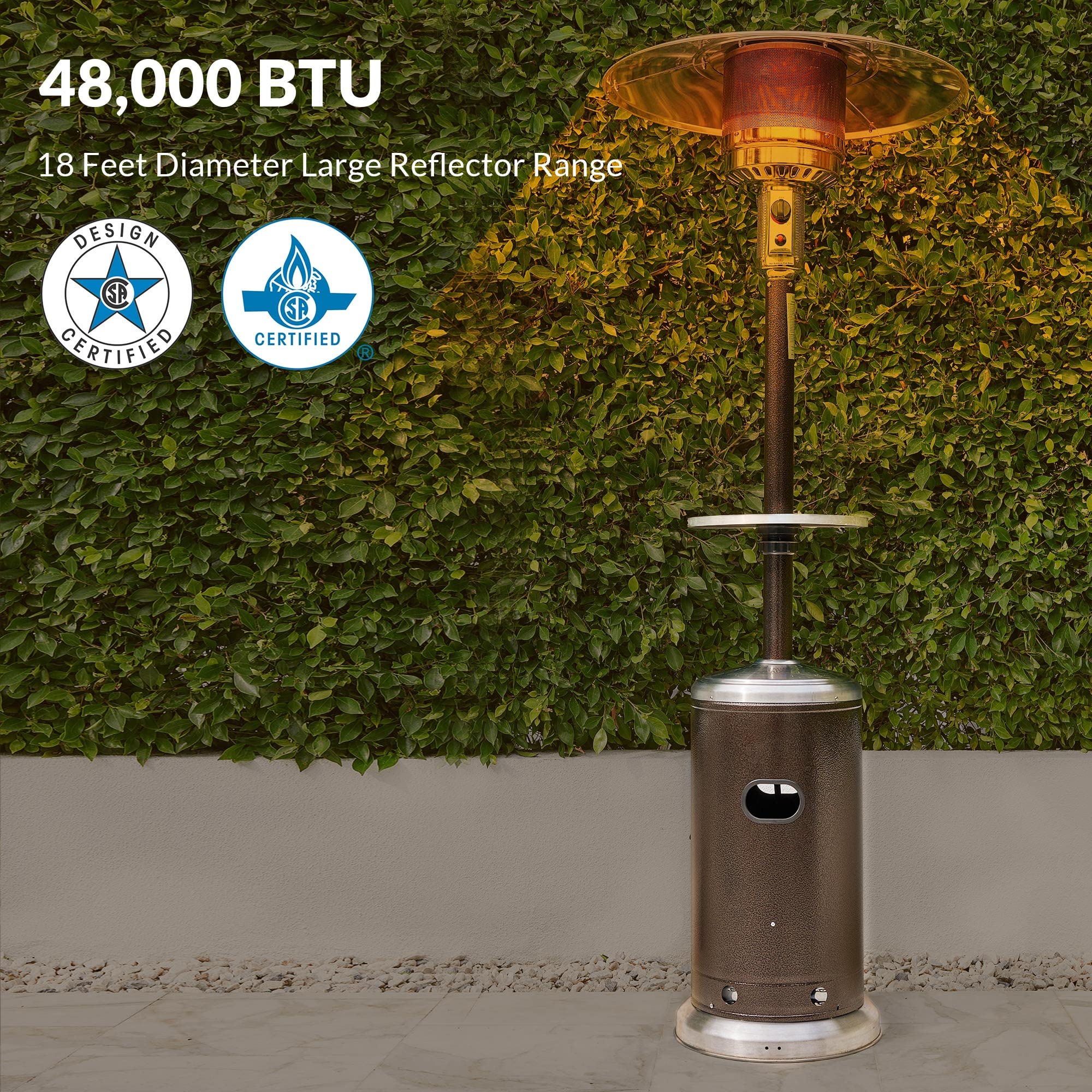 BELLEZE 48,000 BTU Outdoor Propane Heaters for Patio, CSA Certified