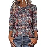 KISSMODA Women Long Sleeve Tops Dressy Casual Crew Neck Tshirts Basics Tee Work Blouses Fall Fashion Tops