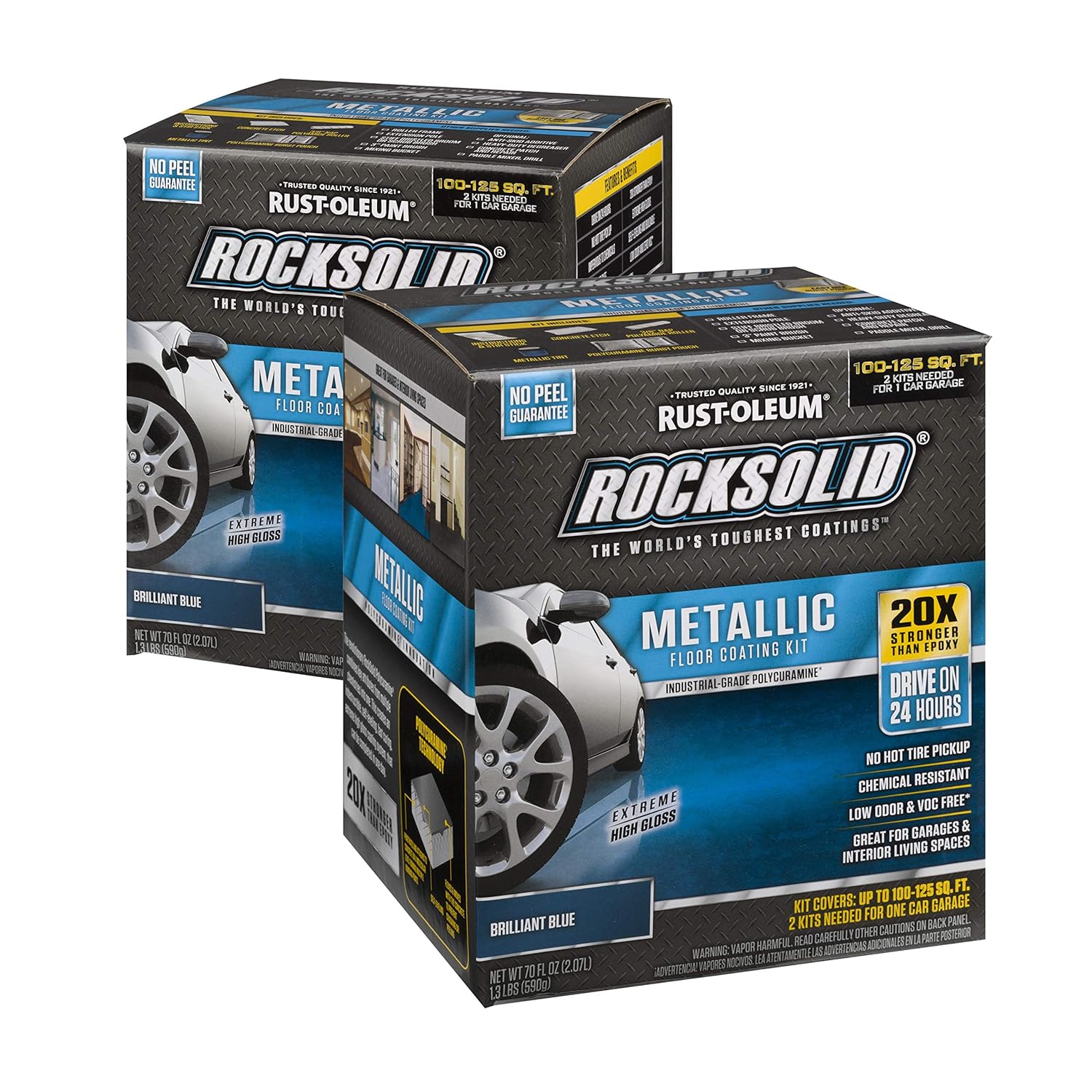 Rust Oleum Rocksolid Brilliant Blue Metallic Garage Floor Kit 2